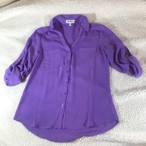 Express classic fit portofino shirt lavender